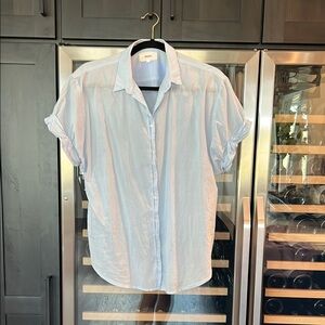 Blue Casual Button Down Shirt with Short Sleeves from Xirena
